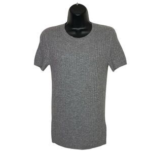 AG Sweater Womens Small Gray Merino Wool Cashmere Pullover Ribbed Top Knit NEW